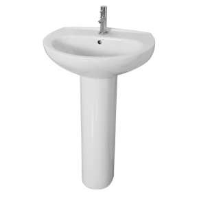 Complete 1 Tap Hole Basin, Pedestal, Tap and Waste Pack