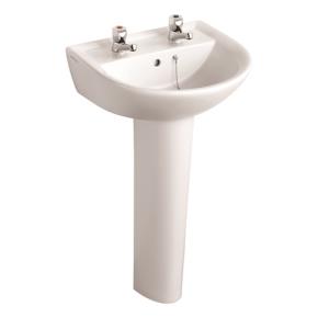 Ideal Standard Sandringham 21 E895101 2 tap hole basin 550mm White