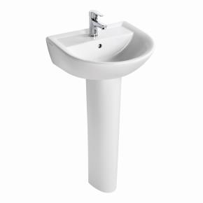 Ideal Standard Sandringham 21 1 tap hole pedestal basin with chainhole 550mm White 