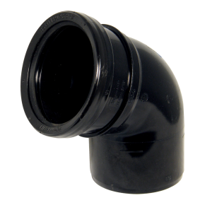 Floplast SP162 110mm Soil Pipe 112.5deg Bend Single Socket Black